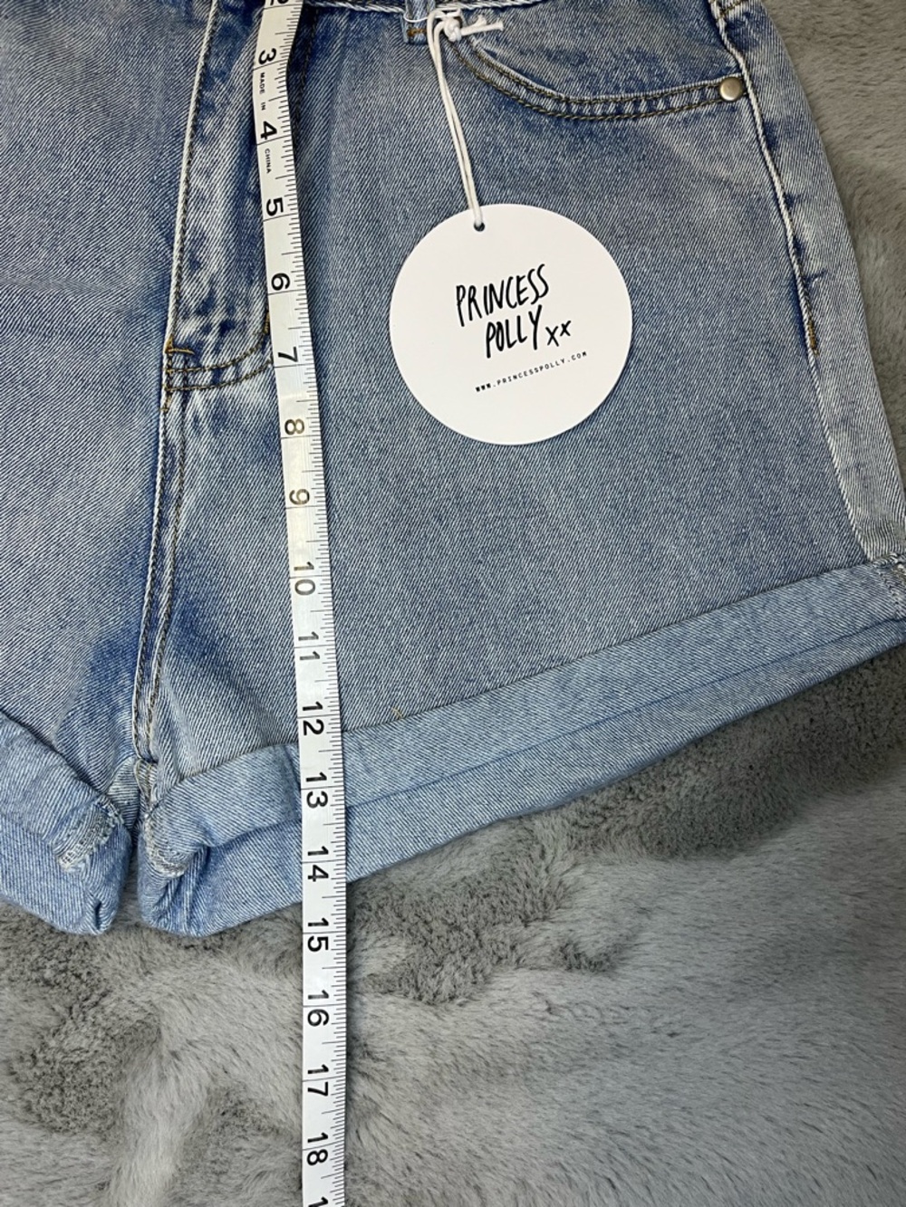 Princess Polly Washed Light Blue High-Rise Denim Shorts - Picture 4 of 5